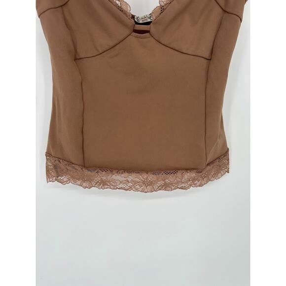 Intimately Free People Better Not Cami Brown Medium Lace Stretch Coquette Fairy - Picture 2 of 7
